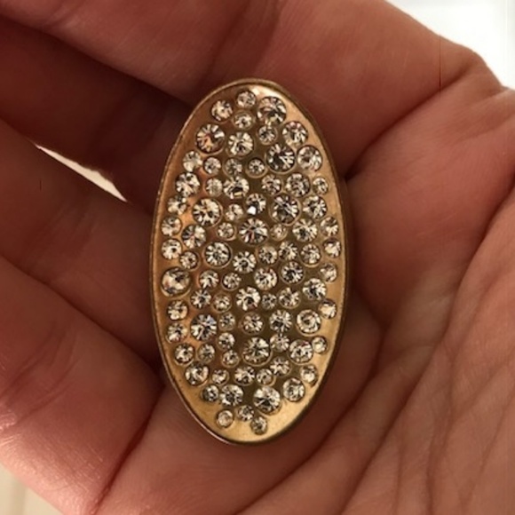 Rhinestone Stretch Ring Retro Oval Shape Trendy - Picture 1 of 7